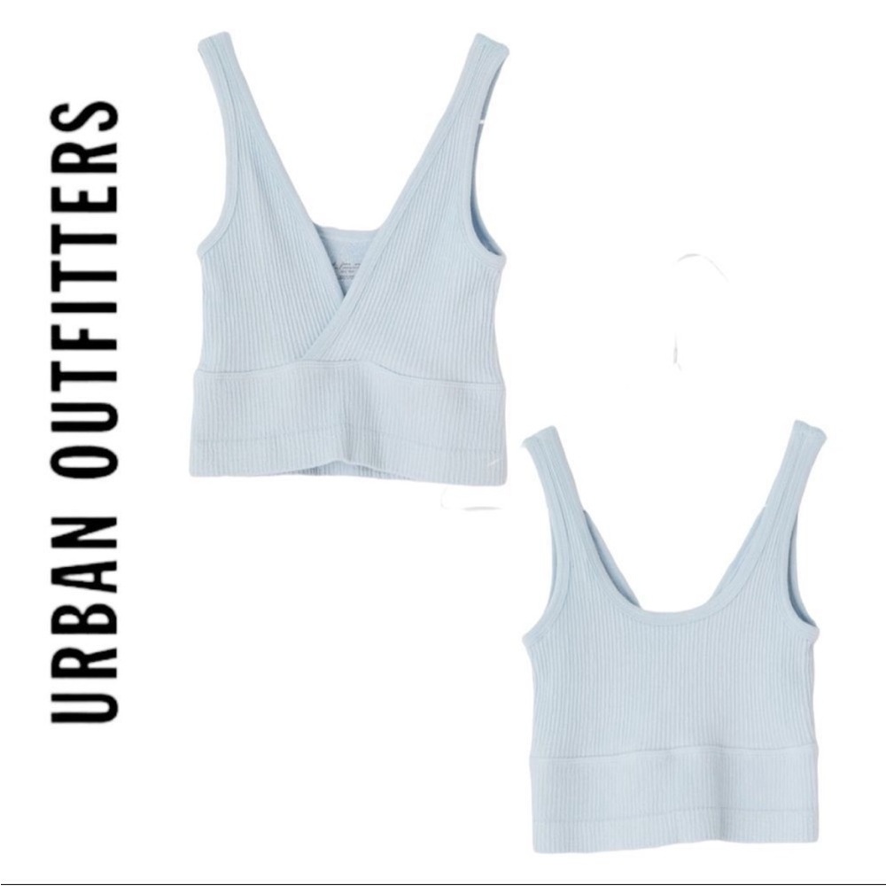 Urban Outfitters Baby Blue Ribbed Crop Top